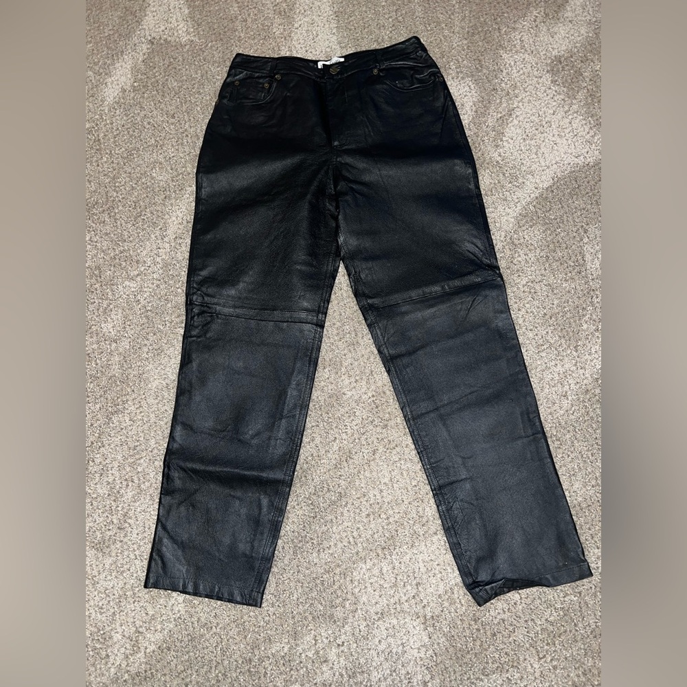 Vintage Bagatelle Black Leather Pants - Picture 2 of 10